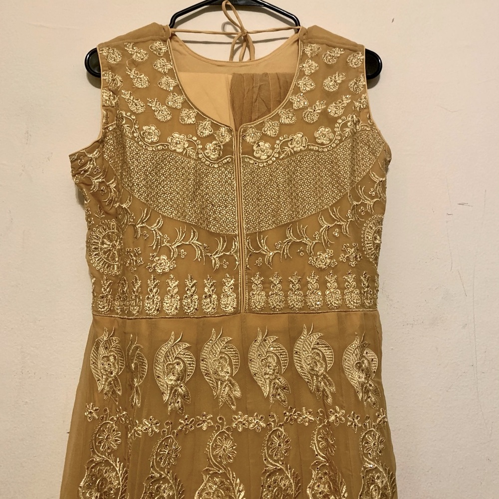 Beigey-golden Georgette Shalwar Kamis